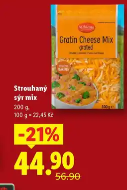 Lidl Milbona Strouhaný sýr mix nabídka
