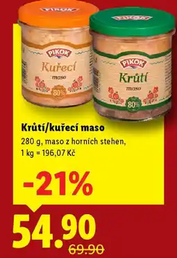 Lidl Krůtí/kuřecí maso nabídka