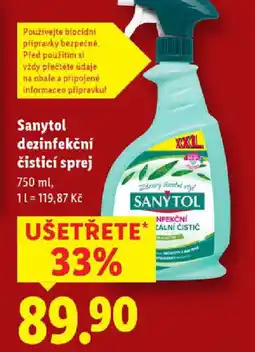 Lidl Sanytol dezinfekční čisticí sprej nabídka