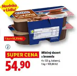 Lidl Mléčný dezert s brownie nabídka