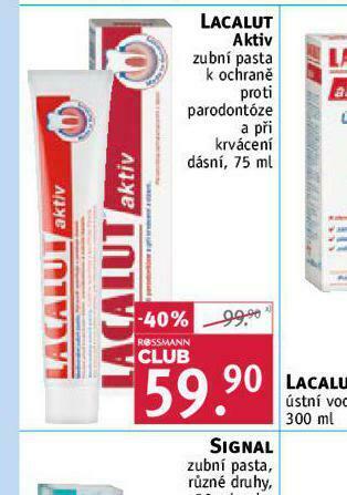 Rossmann Lacalut aktiv zubní pasta nabídka