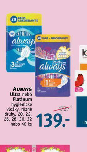 Rossmann Always hygienické vložky nabídka