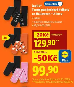 Lidl Lupilu® Termo punčochové kalhoty na Halloween - 2 kusy nabídka