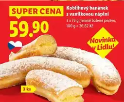 Lidl Koblihový banánek s vanilkovou náplní nabídka