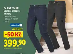 Lidl PARKSIDE DŽÍNOVÉ PRACOVNÍ KALHOTY nabídka