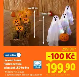 Lidl Livarno home Halloweenské zahradní LED bodce nabídka