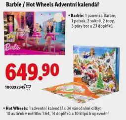 Lidl Barbie / Hot Wheels Adventní kalendář nabídka