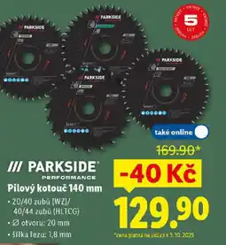 Lidl PARKSIDE Pilový kotouč 140 mm nabídka