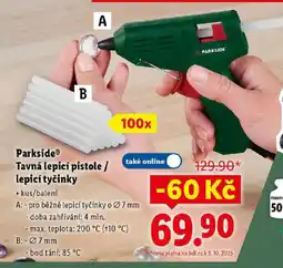 Lidl Parkside Tavná lepicí pistole / lepicí tyčinky nabídka