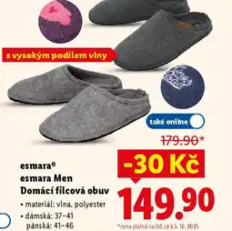 Lidl Esmara Men Domácí filcová obuv nabídka