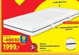 Lidl Livarno 7zónová komfortní pěnová matrace nabídka