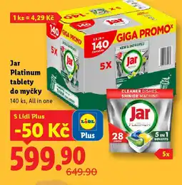 Lidl Jar Platinum tablety do myčky nabídka