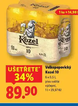 Lidl Velkopopovický Kozel 10 nabídka