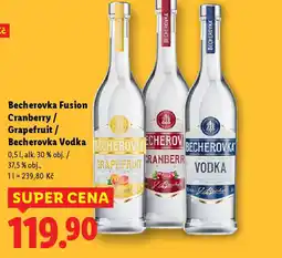Lidl Becherovka Fusion Cranberry/ Grapefruit/ Becherovka Vodka nabídka