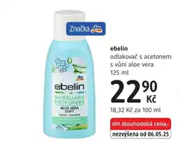 dm drogerie Ebelin odlakovač s acetonem s vůní aloe vera nabídka
