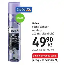 dm drogerie Balea suchý šampon na vlasy nabídka