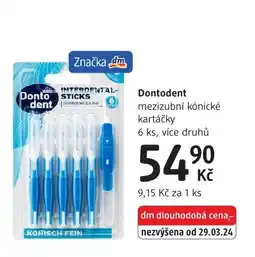 dm drogerie Dontodent mezizubní kónické kartáčky nabídka