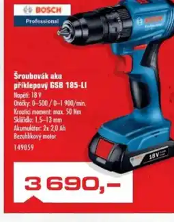 Uni Hobby BOSCH Šroubovák aku příklepový GSB 185-LI nabídka