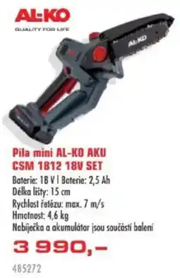 Uni Hobby Pila mini AL-KO AKU CSM 1812 18V SET nabídka