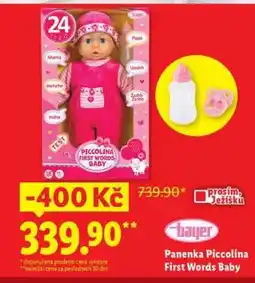 Lidl PANENKA PICCOLINA FIRST WORDS BABY nabídka