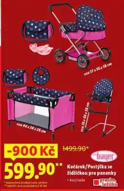 Lidl KOČÁREK / POSTÝLKA SE ŽIDLIČKOU PRO PANENKY nabídka
