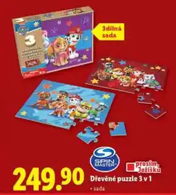 Lidl Dřevěné puzzle 3 v 1 nabídka