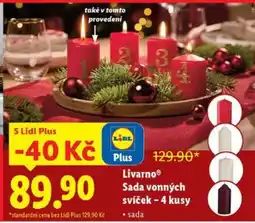 Lidl Livarno Sada vonných svíček – 4 kusy nabídka