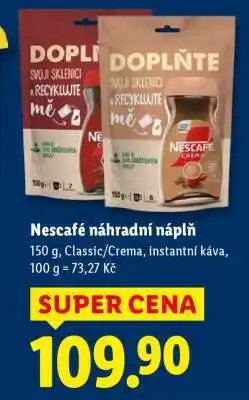 Lidl NESCAFÉ NÁHRADNÍ NÁPLŇ nabídka