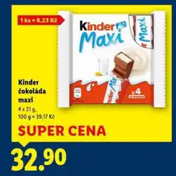 Lidl Kinder čokoláda Maxi nabídka