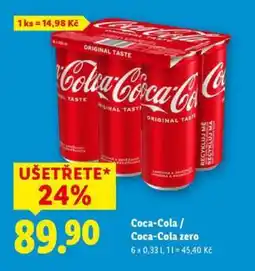 Lidl COCA-COLA, COCA-COLA ZERO nabídka
