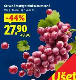 Lidl ČERVENÉ HROZNY STOLNÍ BEZSEMENNÉ nabídka