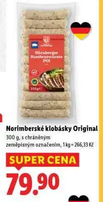 Lidl NORIMBERSKÉ KLOBÁSKY ORIGINAL nabídka