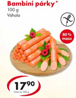CBA Bambini párky nabídka