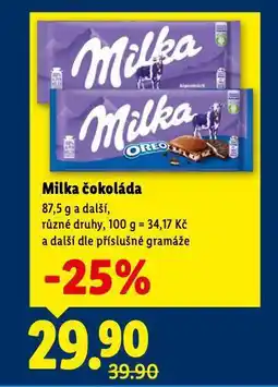 Lidl Milko čokoláda nabídka