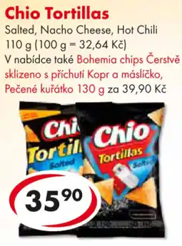 CBA Chio Tortillas Salted, Nacho Cheese, Hot Chili nabídka