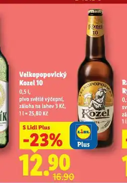 Lidl Pivo velkopopovický kozel nabídka