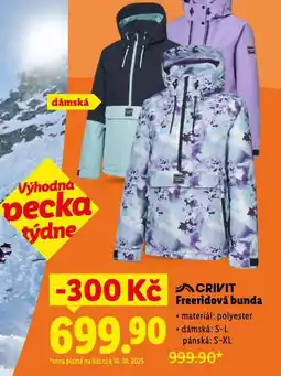 Lidl Freeridová bunda nabídka