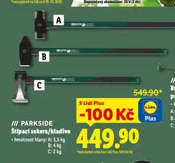 Lidl Parkside štípací kladivo nabídka