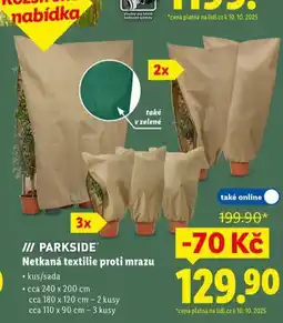 Lidl Parkside netkaná textilie proti mrazu nabídka