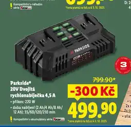 Lidl Parkside dvojitá rychlonabíječka nabídka