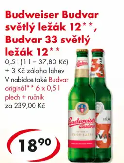 CBA Budweiser Budvar světlý ležák 12**, Budvar 33 světlý ležák 12 nabídka