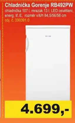 Elektro Spáčil Chladnička Gorenje RB492PW nabídka