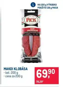 Makro Makoi klobása nabídka