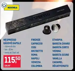 Makro NESPRESSO KÁVOVÉ KAPSLE nabídka
