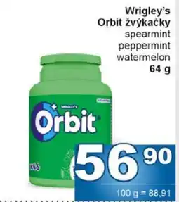Jip Wrigley's Orbit žvýkačky nabídka