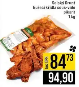 Jip Selský Grunt kuřecí křídla sous-vide nabídka