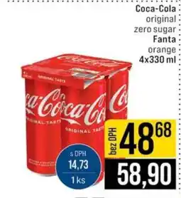 Jip Coca-Cola original zero sugar Fanta orange 4x330 ml nabídka