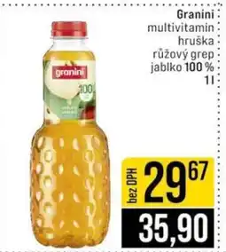Jip Granini multivitamin hruška růžový grep jablko 100% nabídka