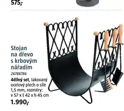 Bauhaus Stojan na dřevo s krbovým nářadím nabídka