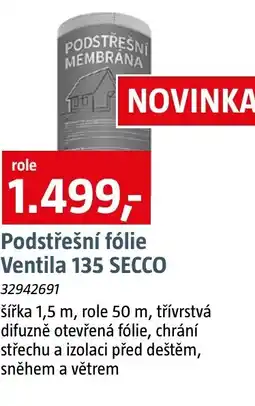 Bauhaus Podstřešní fólie ventila 135 secco 32942691 nabídka